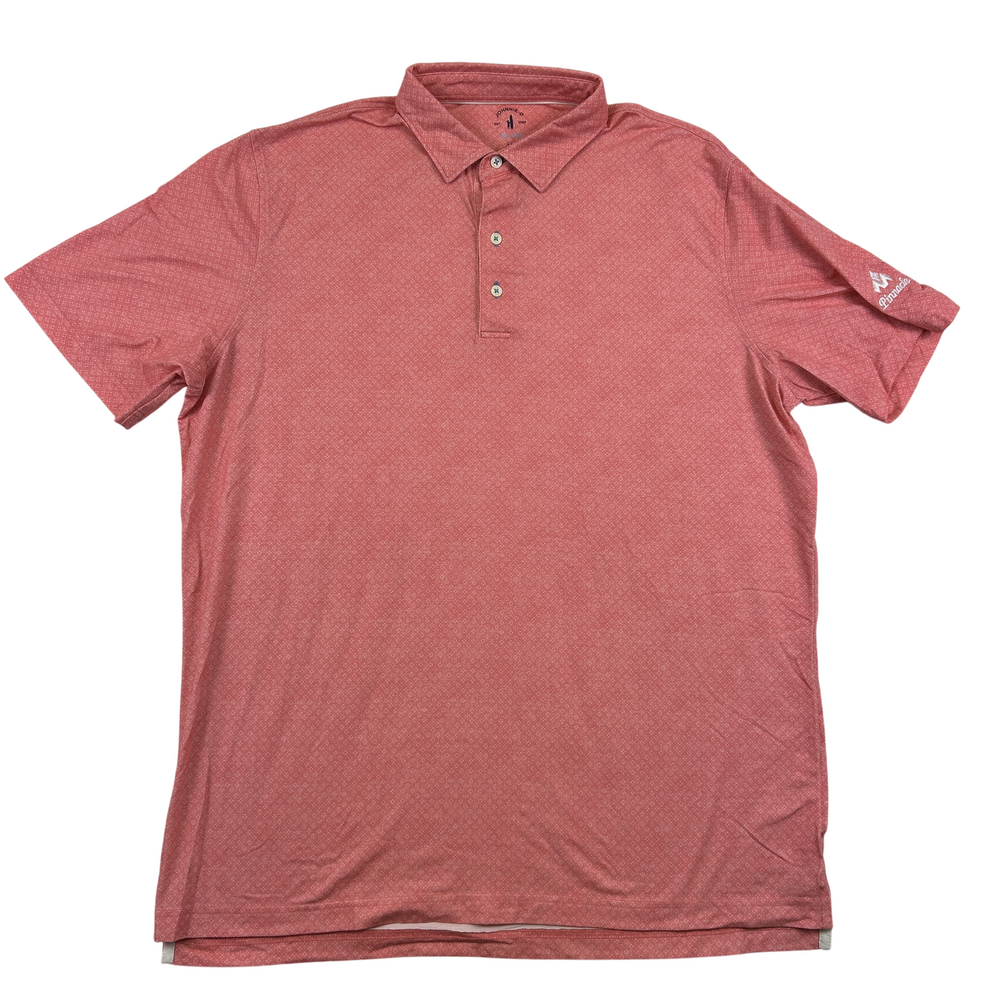 Johnnie-O Polo Shirt Mens XL Top Shelf Golf Casual Red Geometric Stretch